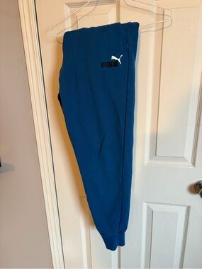 Puma Teal Blue Joggers with White Logo